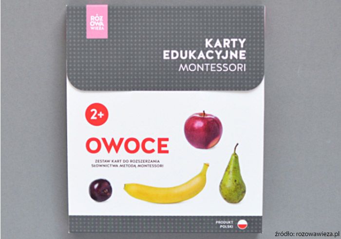 Karty edukacyjne Montessori Owoce