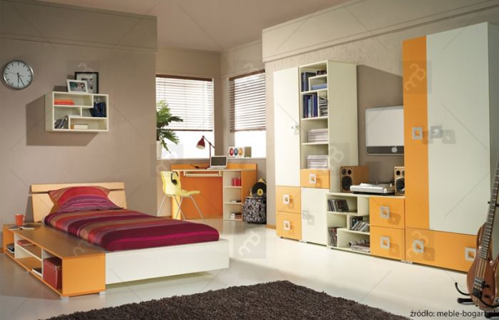 Pokój młodzieżowy w kolorze pomarańczowym