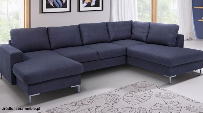 Duża niebieska sofa z Abra Meble